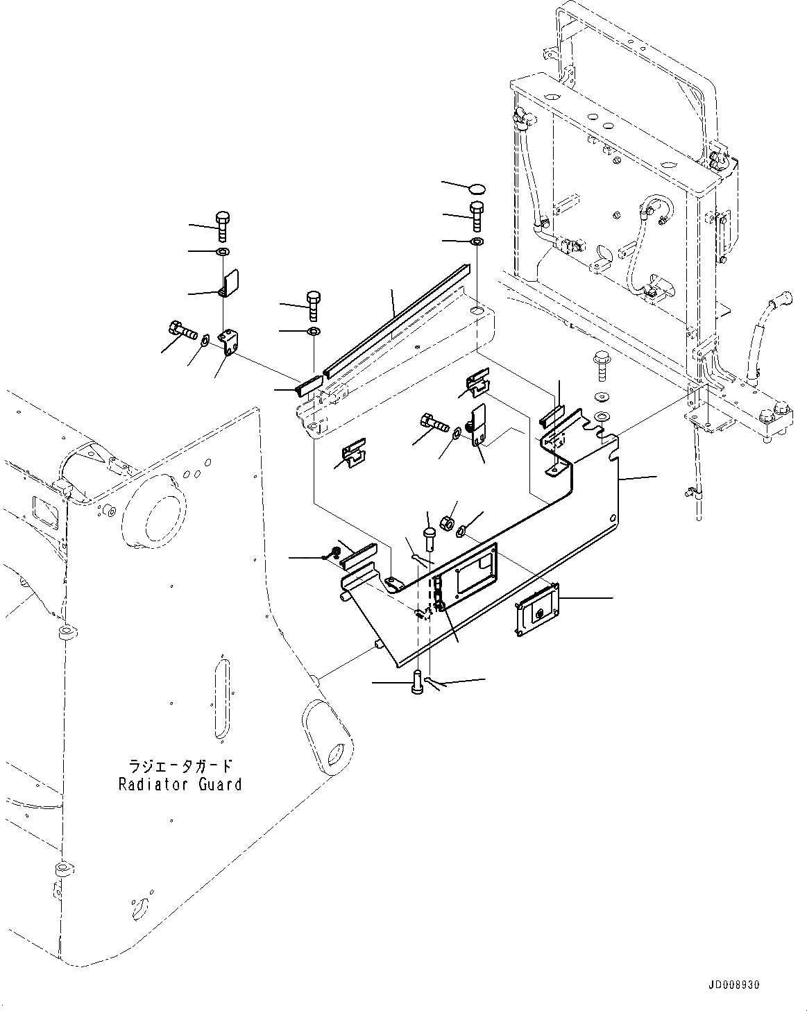 Схема запчастей Komatsu D275A-5R - КАПОТ И БОКОВ. КРЫШКА ГРУППА, БОКОВ. КРЫШКА НИЖН., ЛЕВ. (№-) КАПОТ И БОКОВ. КРЫШКА ГРУППА, ДЛЯ ПЕРФОРИРОВАНН.