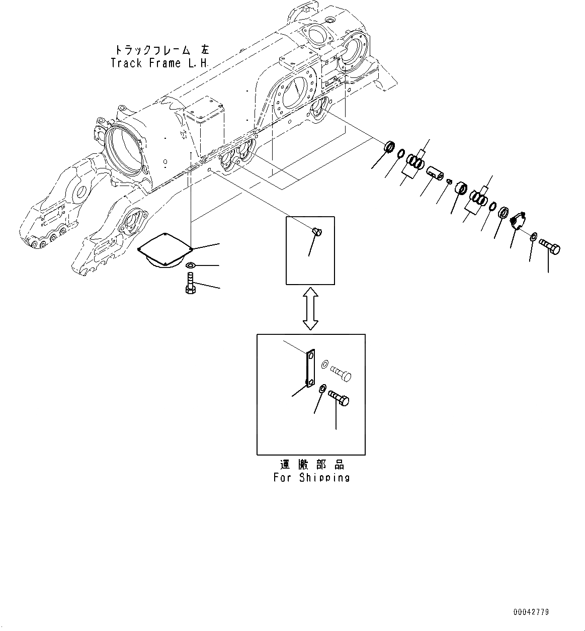 Схема запчастей Komatsu D275A-5R - ГУСЕНИЧНАЯ РАМА, CARTRIDGE ПАЛЕЦ, ЛЕВ. (/) (№-8) ГУСЕНИЧНАЯ РАМА, С ЗАЩИТА ОПОРНЫХ КАТКОВ