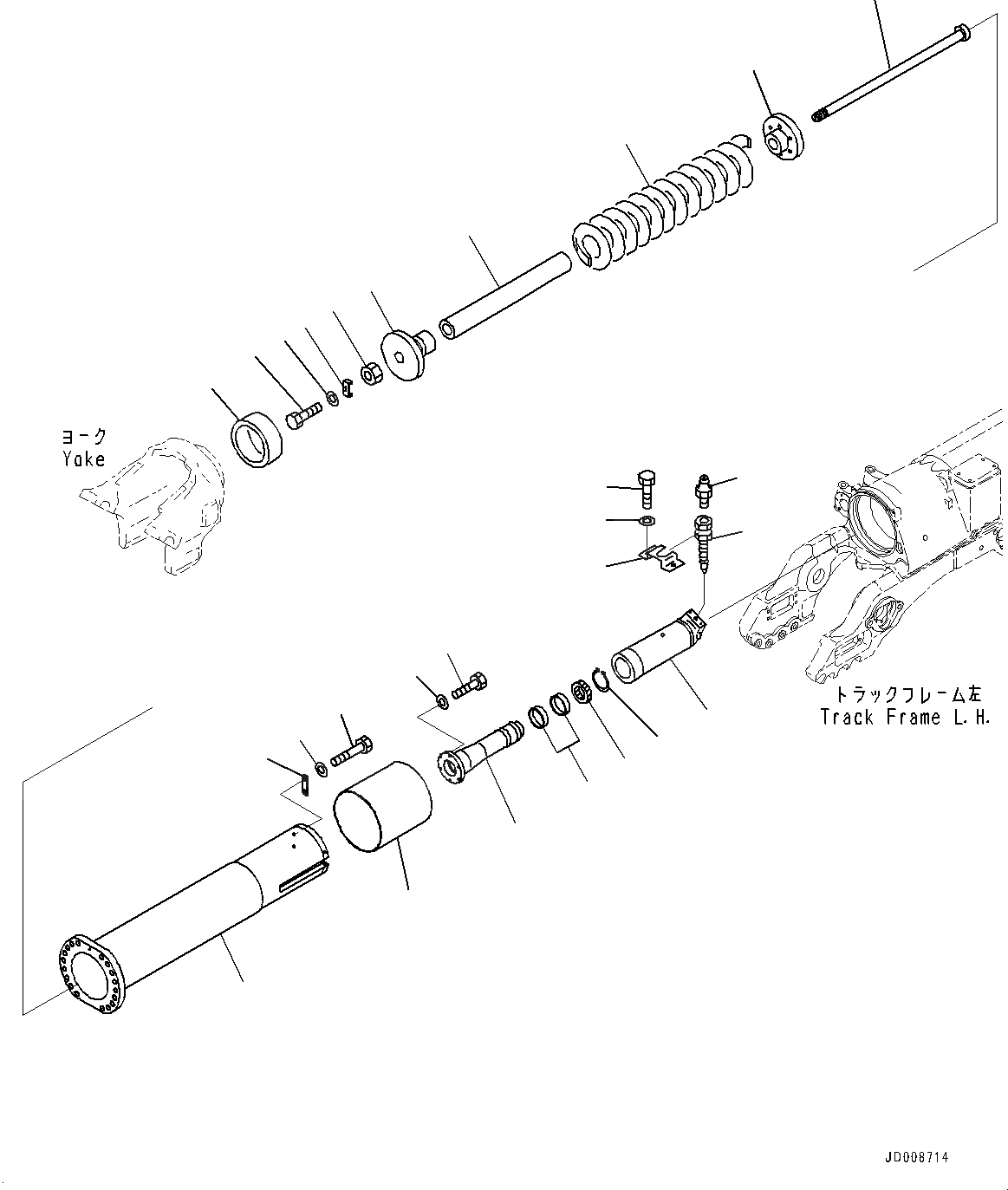 Схема запчастей Komatsu D275A-5R - ГУСЕНИЧНАЯ РАМА, ПРУЖИНА, ЛЕВ. (№9-) ГУСЕНИЧНАЯ РАМА, С ЗАЩИТА ОПОРНЫХ КАТКОВ, ДЛЯ ОТВАЛ С ДВОЙН. ПЕРЕКОСОМ