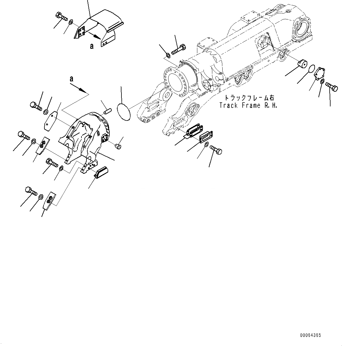 Схема запчастей Komatsu D275A-5R - ГУСЕНИЧНАЯ РАМА, ОПОРНЫЙ ЭЛЕМЕНТ ЛЕНИВЦА, ПРАВ. (№-8) ГУСЕНИЧНАЯ РАМА, С ЗАЩИТА ОПОРНЫХ КАТКОВ