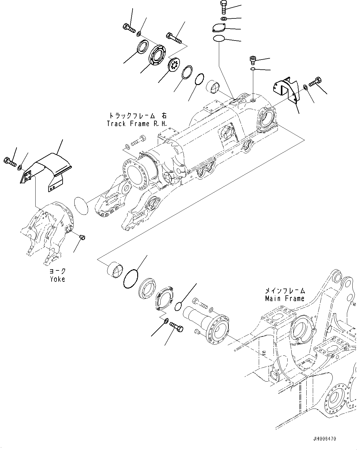 Схема запчастей Komatsu D275A-5R - ГУСЕНИЧНАЯ РАМА, COVER, ПРАВ. (№9-) ГУСЕНИЧНАЯ РАМА, С ЗАЩИТА ОПОРНЫХ КАТКОВ
