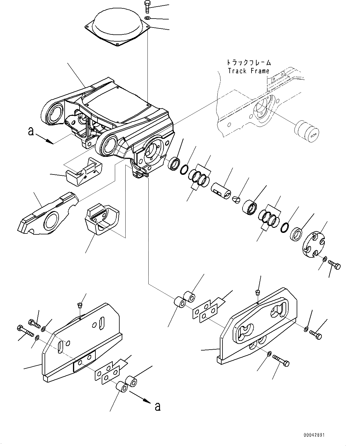 Схема запчастей Komatsu D275A-5R - ГУСЕНИЧНАЯ РАМА, ЗАДН. ТЕЛЕЖКА, ЛЕВ. (№-8) ГУСЕНИЧНАЯ РАМА, С ПОЛН. LENGTH ЗАЩИТА ОПОРНЫХ КАТКОВ