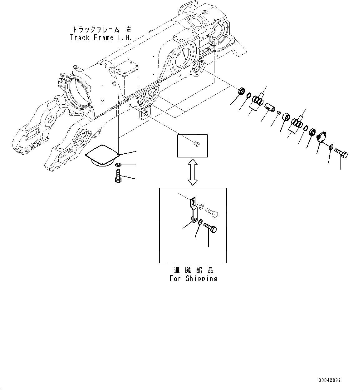 Схема запчастей Komatsu D275A-5R - ГУСЕНИЧНАЯ РАМА, CARTRIDGE ПАЛЕЦ, ЛЕВ. (/) (№-8) ГУСЕНИЧНАЯ РАМА, С ПОЛН. LENGTH ЗАЩИТА ОПОРНЫХ КАТКОВ, ДЛЯ ОТВАЛ С ДВОЙН. ПЕРЕКОСОМ