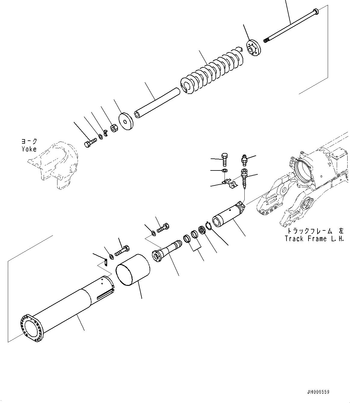 Схема запчастей Komatsu D275A-5R - ГУСЕНИЧНАЯ РАМА, ПРУЖИНА, ЛЕВ. (№-) ГУСЕНИЧНАЯ РАМА, С ЗАЩИТА ОПОРНЫХ КАТКОВ