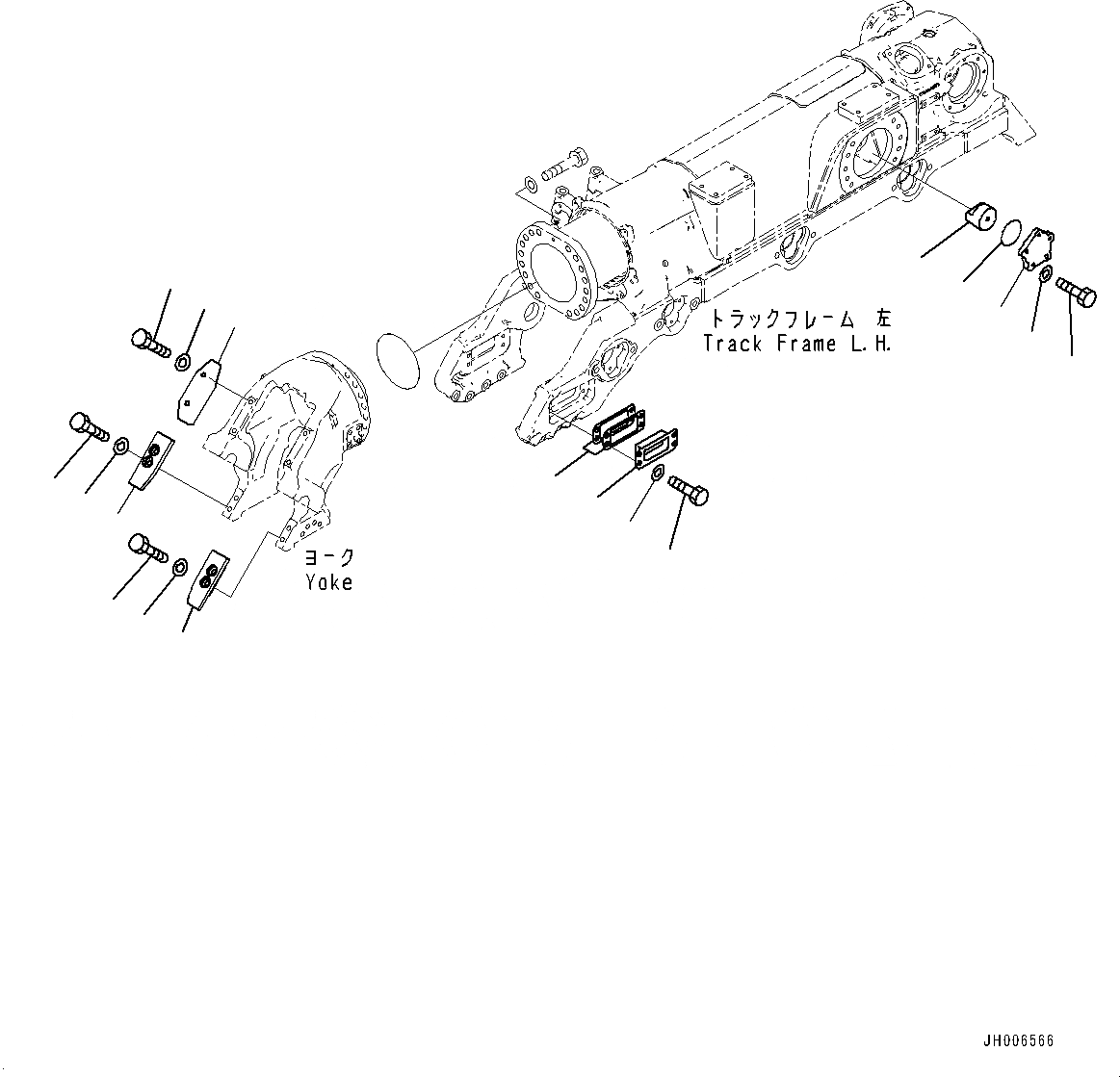 Схема запчастей Komatsu D275A-5R - ГУСЕНИЧНАЯ РАМА, ОПОРНЫЙ ЭЛЕМЕНТ ЛЕНИВЦА, ЛЕВ. (№-) ГУСЕНИЧНАЯ РАМА, С ПОЛН. LENGTH ЗАЩИТА ОПОРНЫХ КАТКОВ