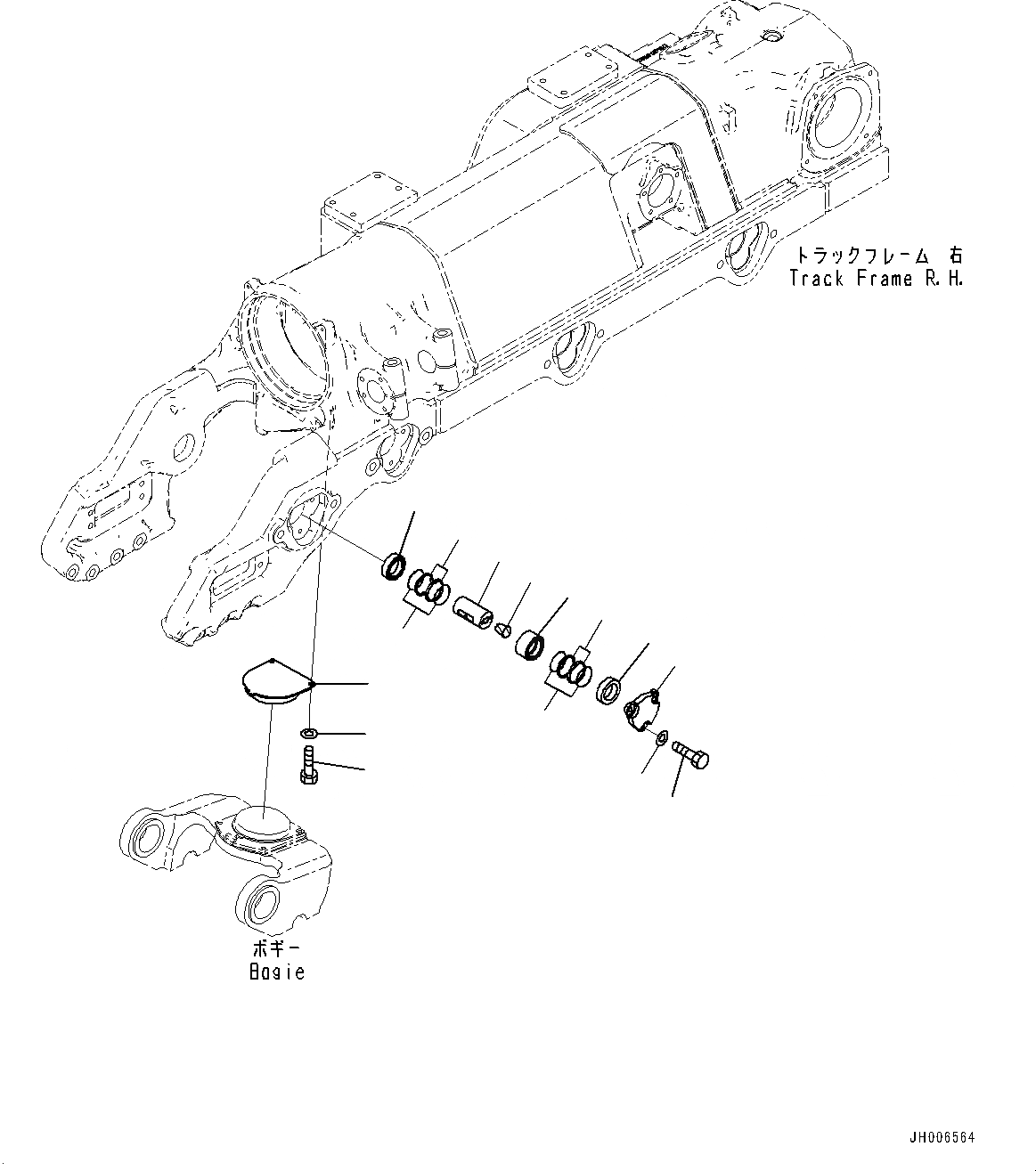 Схема запчастей Komatsu D275A-5R - ГУСЕНИЧНАЯ РАМА, CARTRIDGE ПАЛЕЦ, ПРАВ. (/) (№-) ГУСЕНИЧНАЯ РАМА, С ПОЛН. LENGTH ЗАЩИТА ОПОРНЫХ КАТКОВ