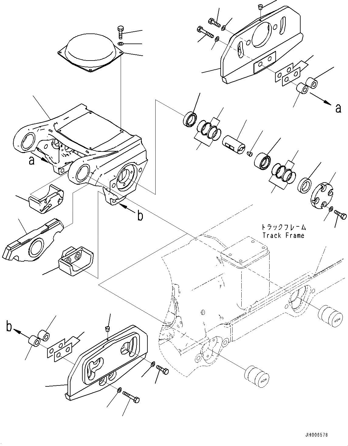 Схема запчастей Komatsu D275A-5R - ГУСЕНИЧНАЯ РАМА, ТЕЛЕЖКА, 2 И 3, ЛЕВ. (№-) ГУСЕНИЧНАЯ РАМА, С ПОЛН. LENGTH ЗАЩИТА ОПОРНЫХ КАТКОВ, ДЛЯ ОТВАЛ С ДВОЙН. ПЕРЕКОСОМ