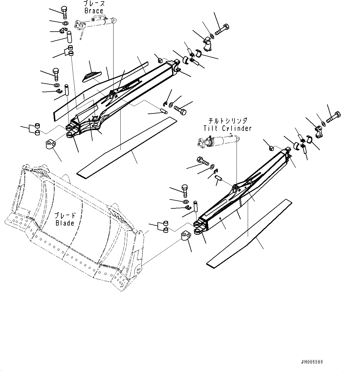 Схема запчастей Komatsu D275A-5R - DOZER РАМА, РАМА (№-) DOZER РАМА, ДЛЯ УСИЛ. ДВОЙН. НАКЛОН. SIGMADOZER, WEAR RESISTING ВТУЛКА