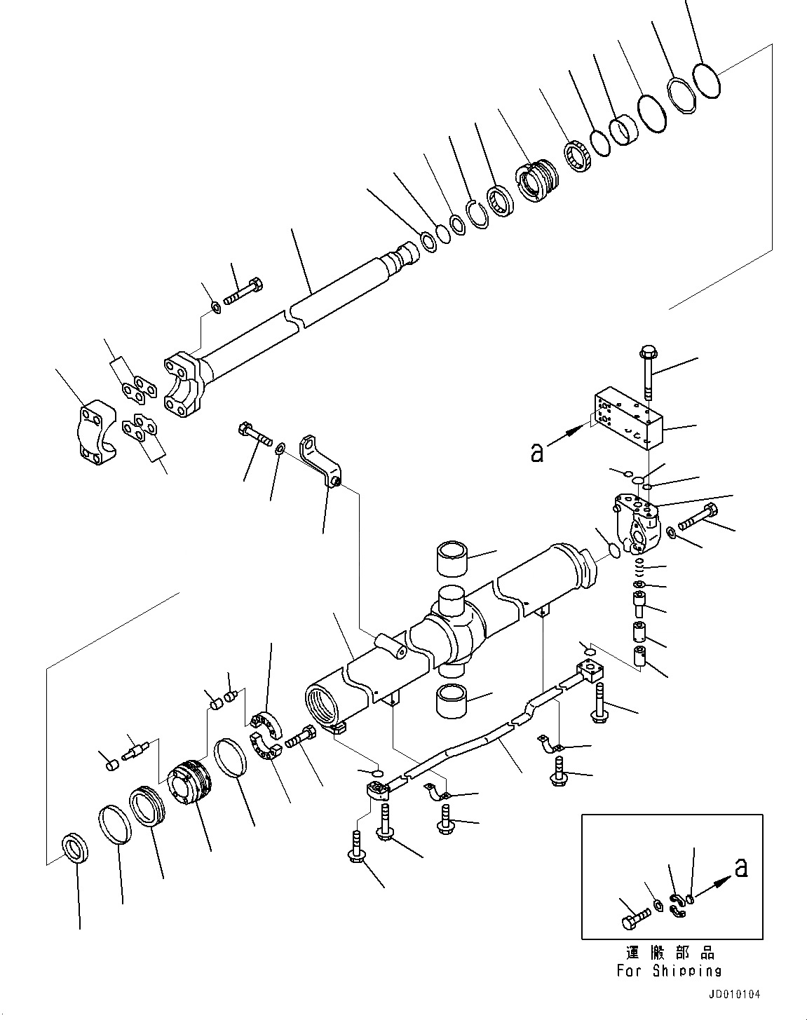 Схема запчастей Komatsu D275A-5R - DOZER ЦИЛИНДР ПОДЪЕМА ОТВАЛА, ЛЕВ. (№-) DOZER ЦИЛИНДР ПОДЪЕМА ОТВАЛА