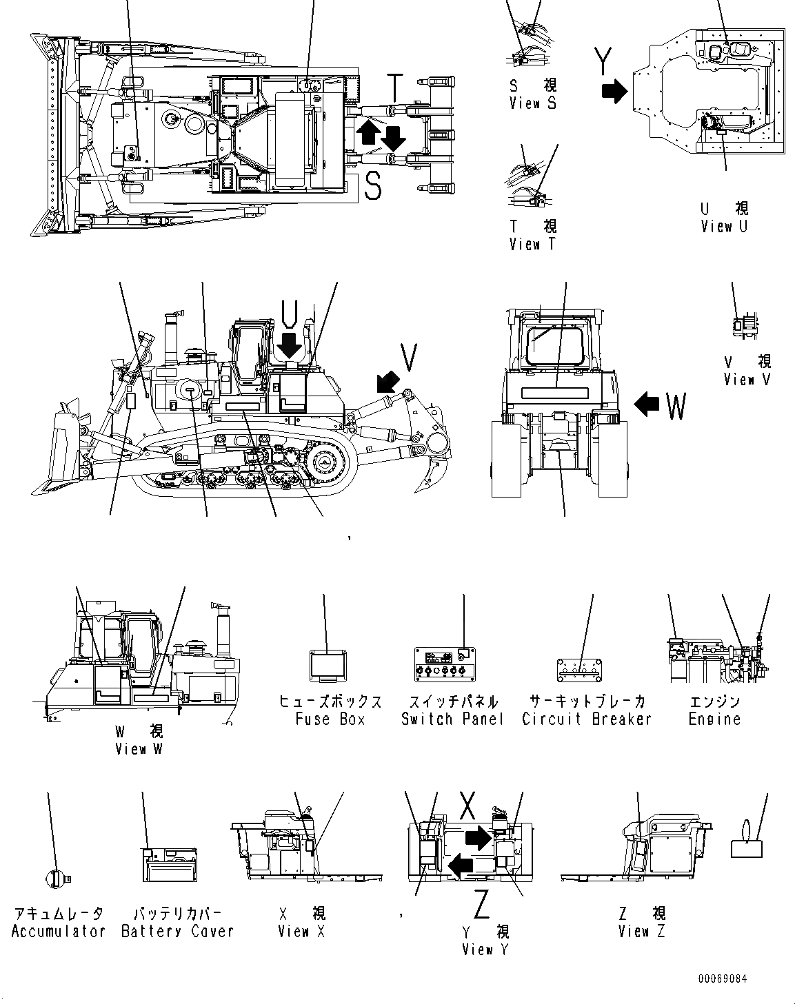Схема запчастей Komatsu D275A-5R - МАРКИРОВКА (№-) МАРКИРОВКА, КИТАЙ, ДЛЯ КАБИНЫ - STEEL