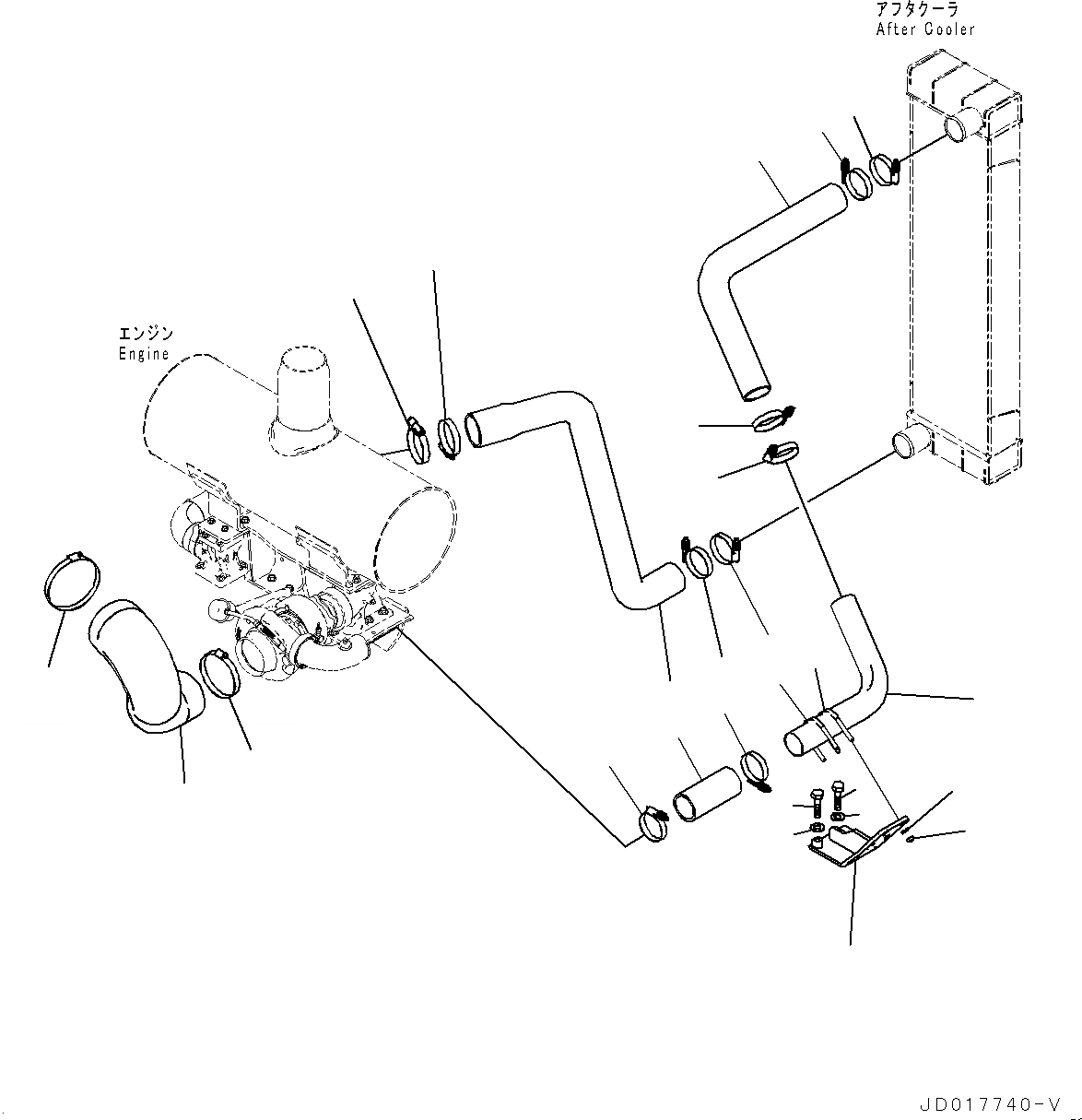 Схема запчастей Komatsu GD555-5 - ВПУСКН. ВОЗДУхОВОД (№-) ВПУСКН. ВОЗДУхОВОД