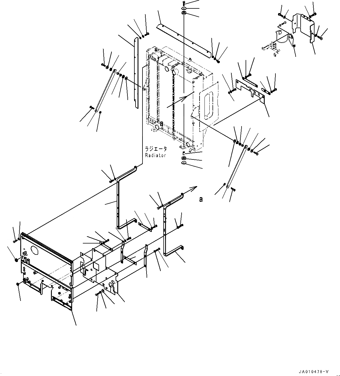 Схема запчастей Komatsu GD555-5 - РАДИАТОР, КРЕПЛЕНИЕ (№-) РАДИАТОР, ДЛЯ INDIA CMVR REGULATION ARRANGEMENT