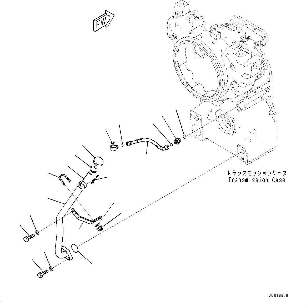 Схема запчастей Komatsu GD555-5 - ТРАНСМИССИЯ, МАСЛОНАЛИВНОЙ ПАТРУБОК (№-) ТРАНСМИССИЯ