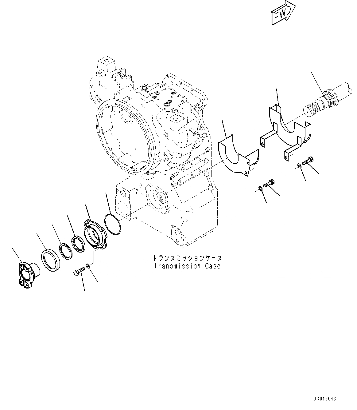 Схема запчастей Komatsu GD555-5 - ТРАНСМИССИЯ, ВЫХОД СОЕДИНЕНИЕ (№-) ТРАНСМИССИЯ