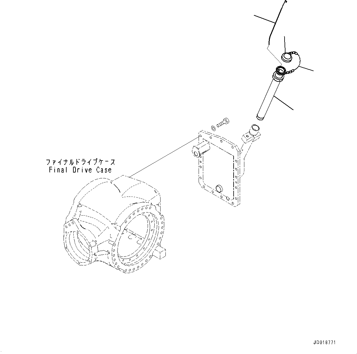 Схема запчастей Komatsu GD555-5 - ЗАДН. МОСТ, ТРУБКА (№-) ЗАДН. МОСТ, NON ДИФФЕРЕНЦ. ТИП