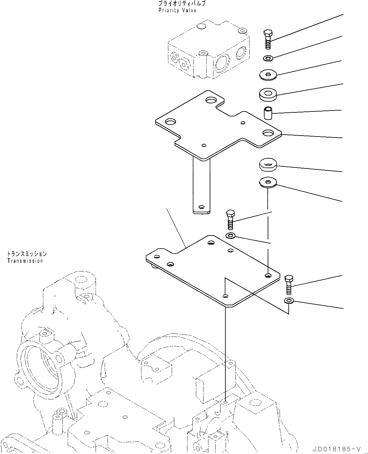 Схема запчастей Komatsu GD555-5 - ГИДРОЛИНИЯ, ПОРШЕНЬ НАСОС КОМПОНЕНТЫ (№-) ГИДРОЛИНИЯ, ДЛЯ РЫХЛИТЕЛЬ CONFIGURATION, бЛОК. ДИФФЕРЕНЦИАЛА ТИП