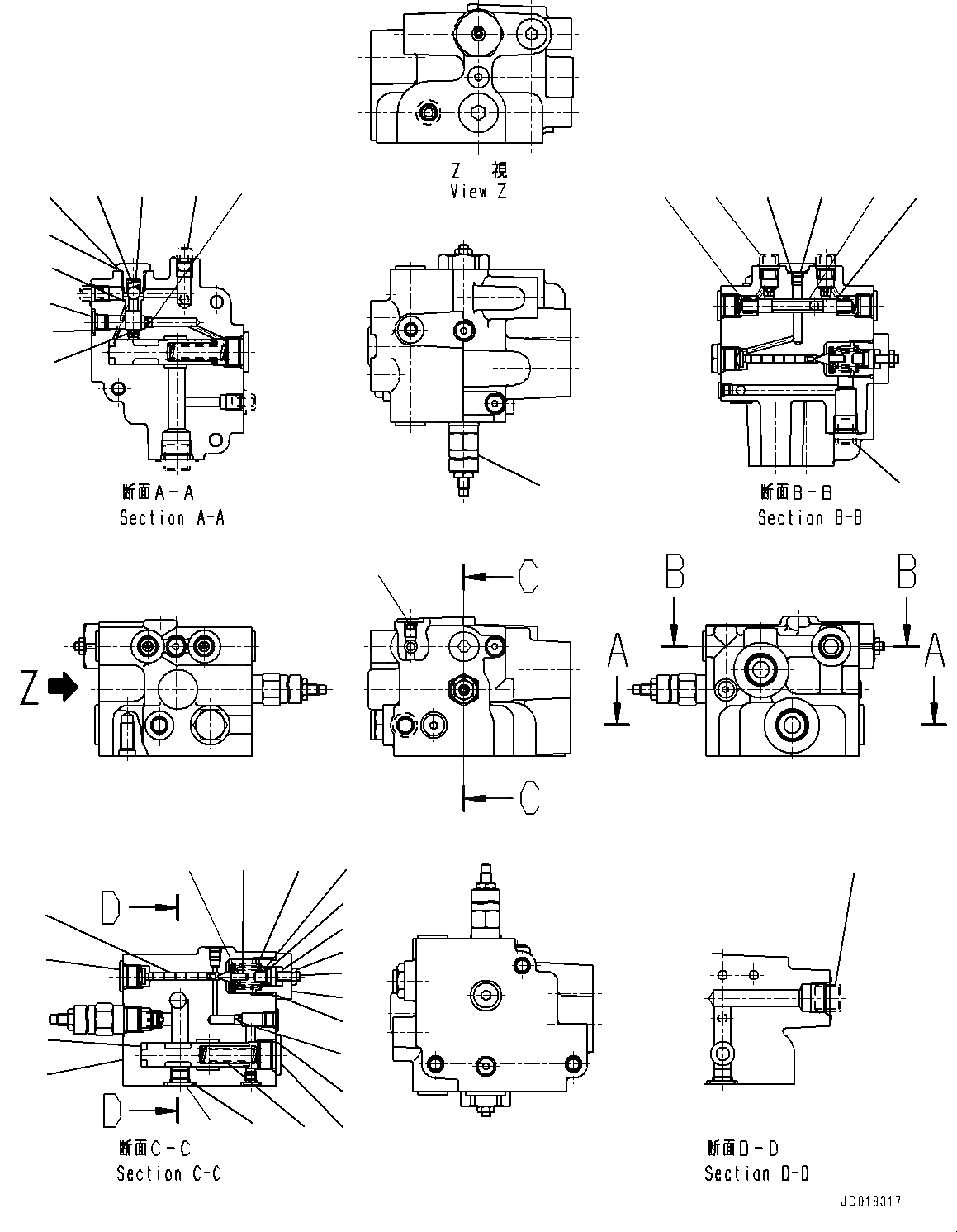 Схема запчастей Komatsu GD555-5 - ГИДРОЛИНИЯ, ВНУТР. ЧАСТИ, ЗАГРУЗОЧН. КЛАПАН (№-) ГИДРОЛИНИЯ, БЕЗ DIFFERNTIAL БЛОКИР.