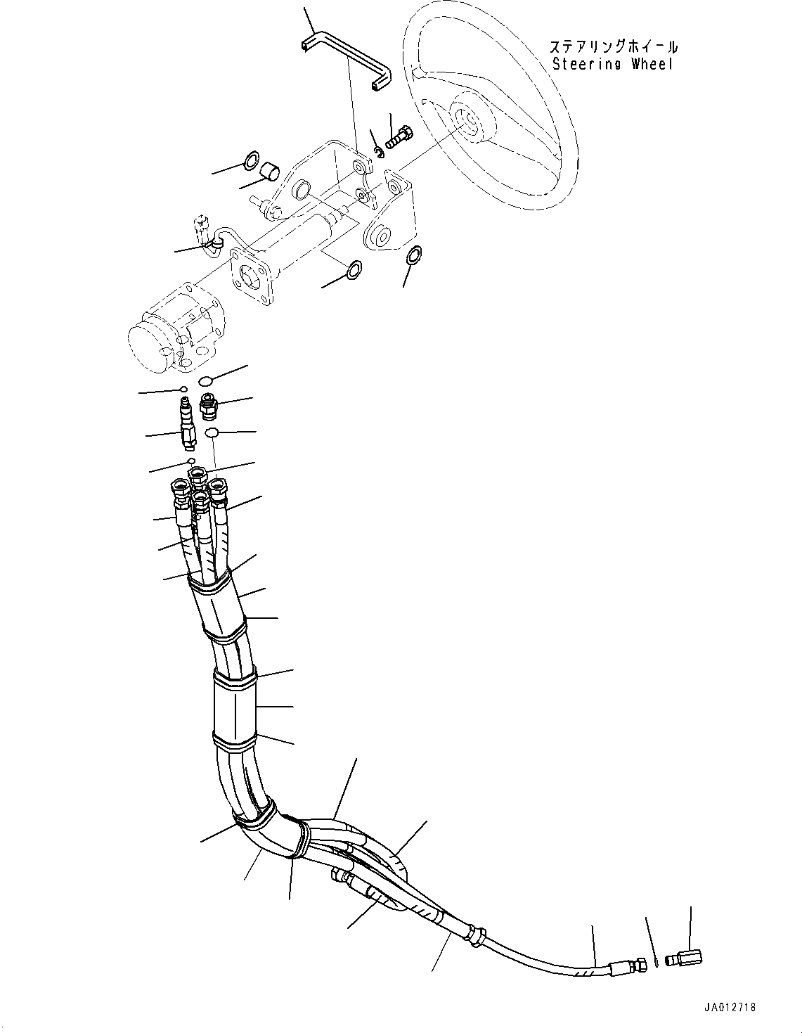 Схема запчастей Komatsu GD555-5 - ОСНОВН. КОНСТРУКЦИЯ, ORBITROL КЛАПАН ТРУБЫ (№-) ОСНОВН. КОНСТРУКЦИЯ, С СЕКЦ. КЛАПАН, ДЛЯ EC REGULATION ARRANGEMENT