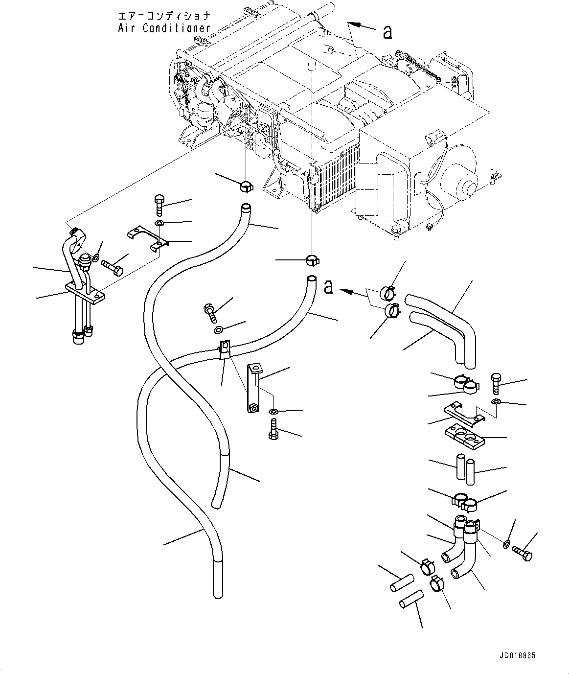 Схема запчастей Komatsu GD555-5 - ОСНОВН. КОНСТРУКЦИЯ, ТРУБКИ КОНДИЦИОНЕРА (№-) ОСНОВН. КОНСТРУКЦИЯ, С 9 СЕКЦ. КЛАПАН, KOMTRAX