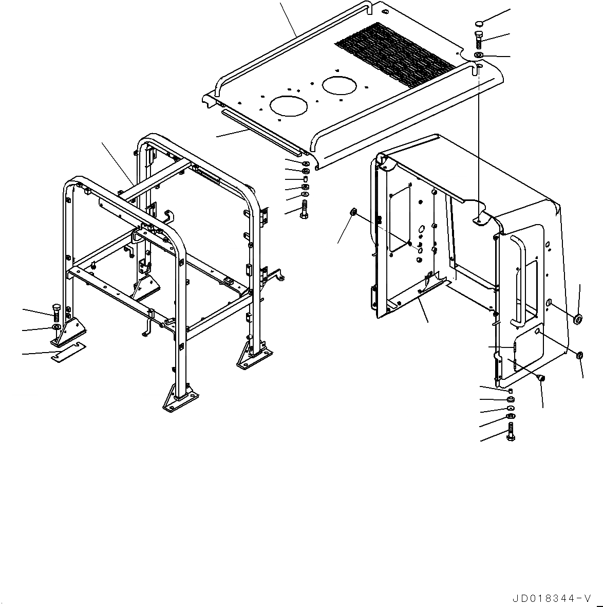 Схема запчастей Komatsu GD555-5 - КАПОТ, КАПОТ AND РАМА (№-) КАПОТ, ДЛЯ СТРАН ЕС НОВ. NOISE ARRANGEMENT 
