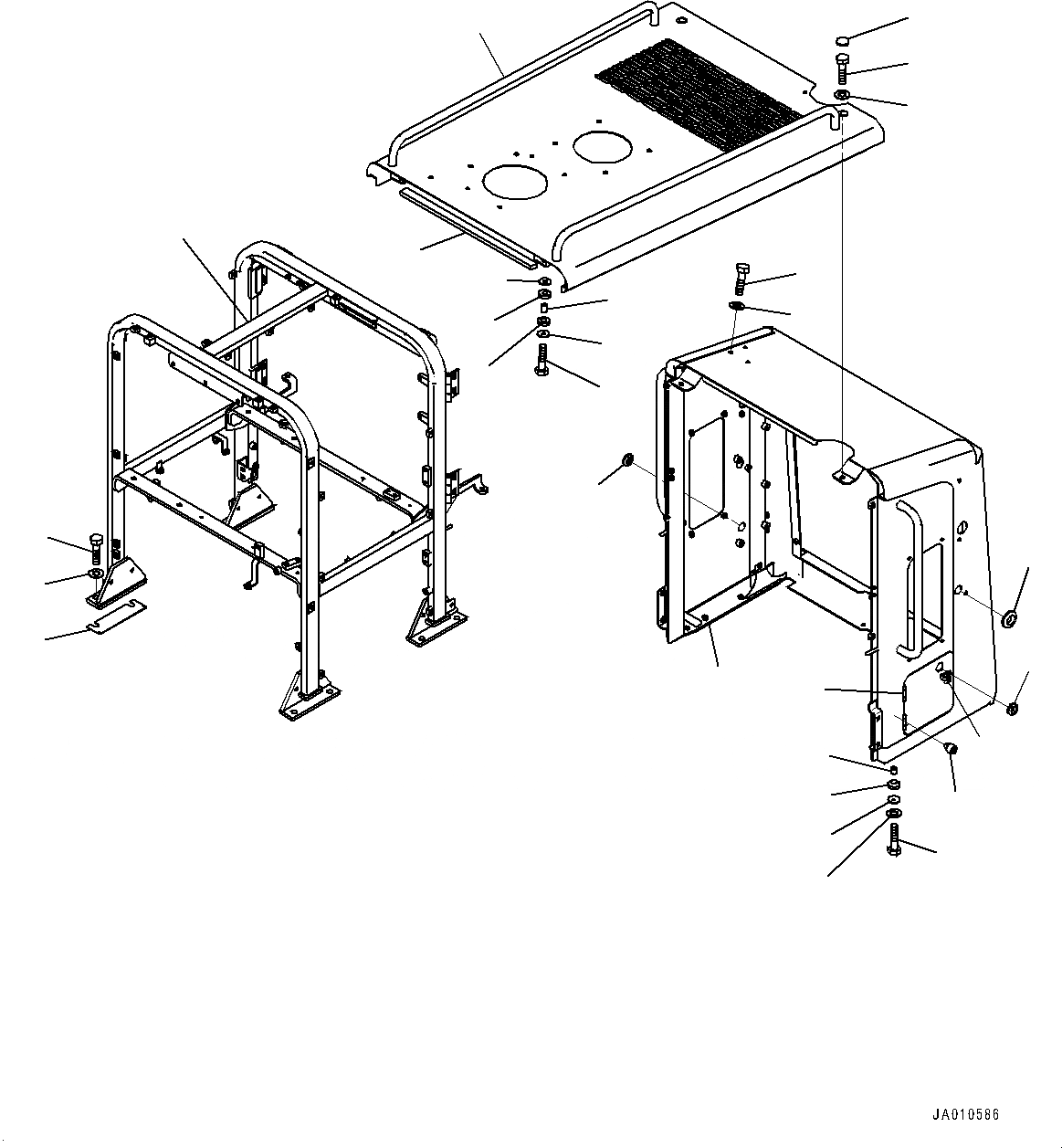 Схема запчастей Komatsu GD555-5 - КАПОТ, КАПОТ AND РАМА (№-) КАПОТ, ДЛЯ INDIA CMVR REGULATION ARRANGEMENT