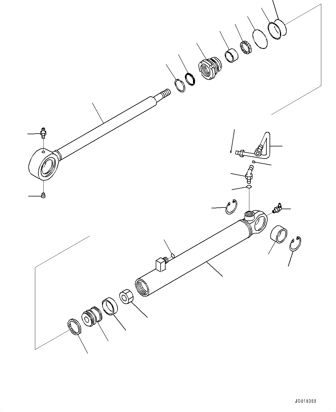 Схема запчастей Komatsu GD675-5 - ПЕРЕДНИЙ МОСТ, ЦИЛИНДР РУЛЕВ. УПР-Я, ЛЕВ. (№-) ПЕРЕДНИЙ МОСТ, С ЦИЛИНДР РУЛЕВ. УПР-Я ЧАСТИ КОРПУСА