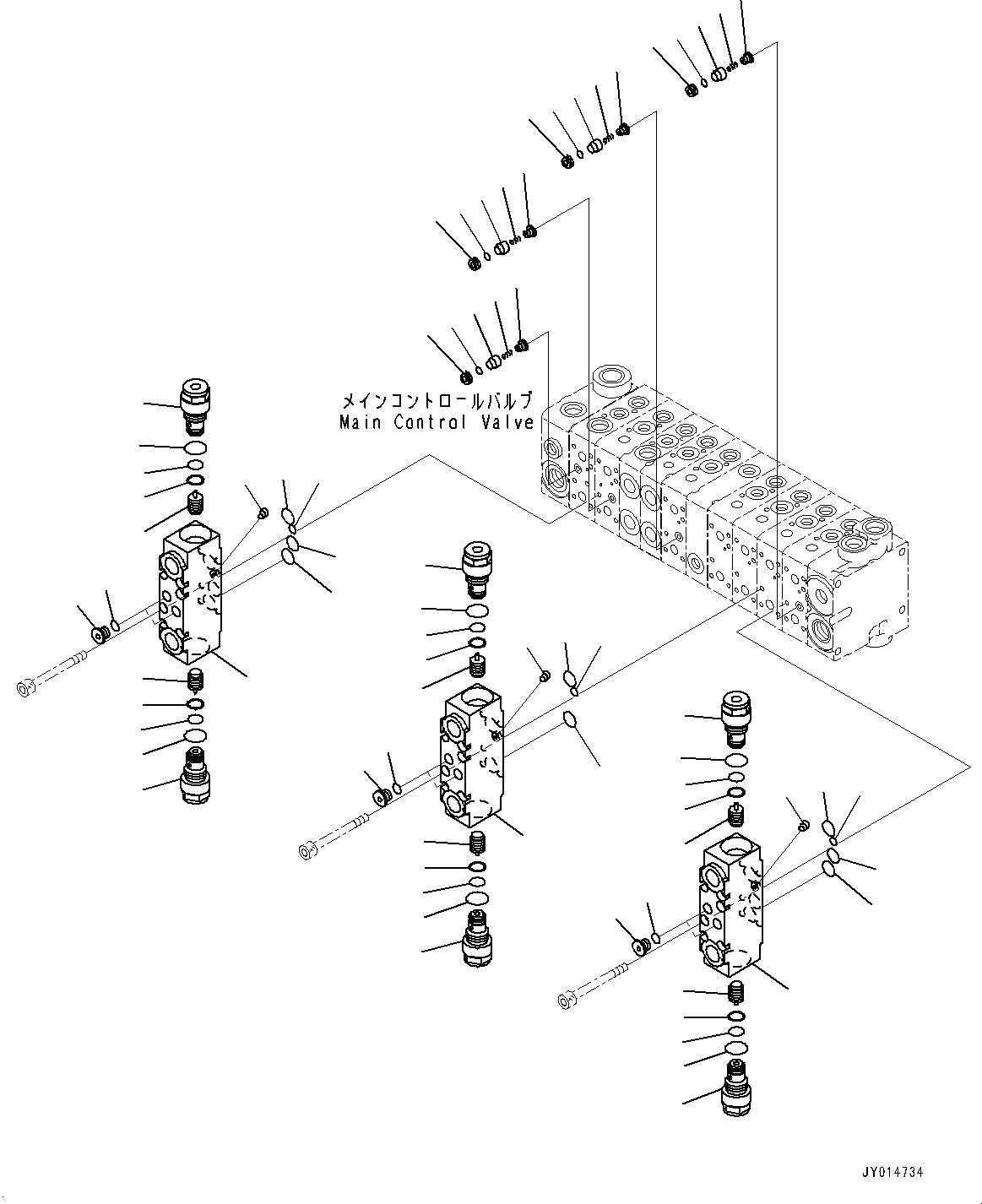 Схема запчастей Komatsu GD675-5 - УПРАВЛЯЮЩ. КЛАПАН, 9-КЛАПАН (/) (№-) УПРАВЛЯЮЩ. КЛАПАН, С 9 СЕКЦ. КЛАПАН