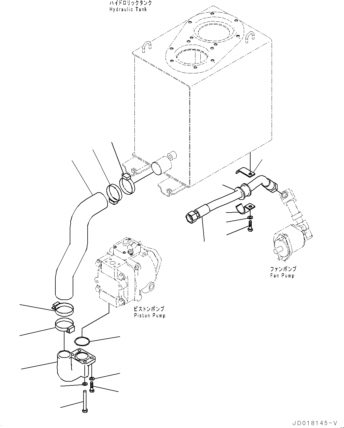 Схема запчастей Komatsu GD675-5 - ГИДРОЛИНИЯ, ПОРШЕНЬ НАСОС - ГИДР. БАК. (№-) ГИДРОЛИНИЯ, бЛОК. ДИФФЕРЕНЦИАЛА ТИП