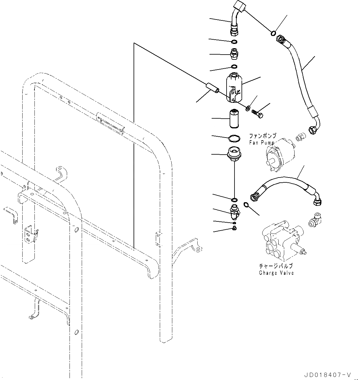 Схема запчастей Komatsu GD675-5 - ГИДРОЛИНИЯ, КОРПУС ПРИВОДА (№-) ГИДРОЛИНИЯ, С СЕКЦ. КЛАПАН, ЗАДН. МОСТ, бЛОК. ДИФФЕРЕНЦИАЛА ТИП