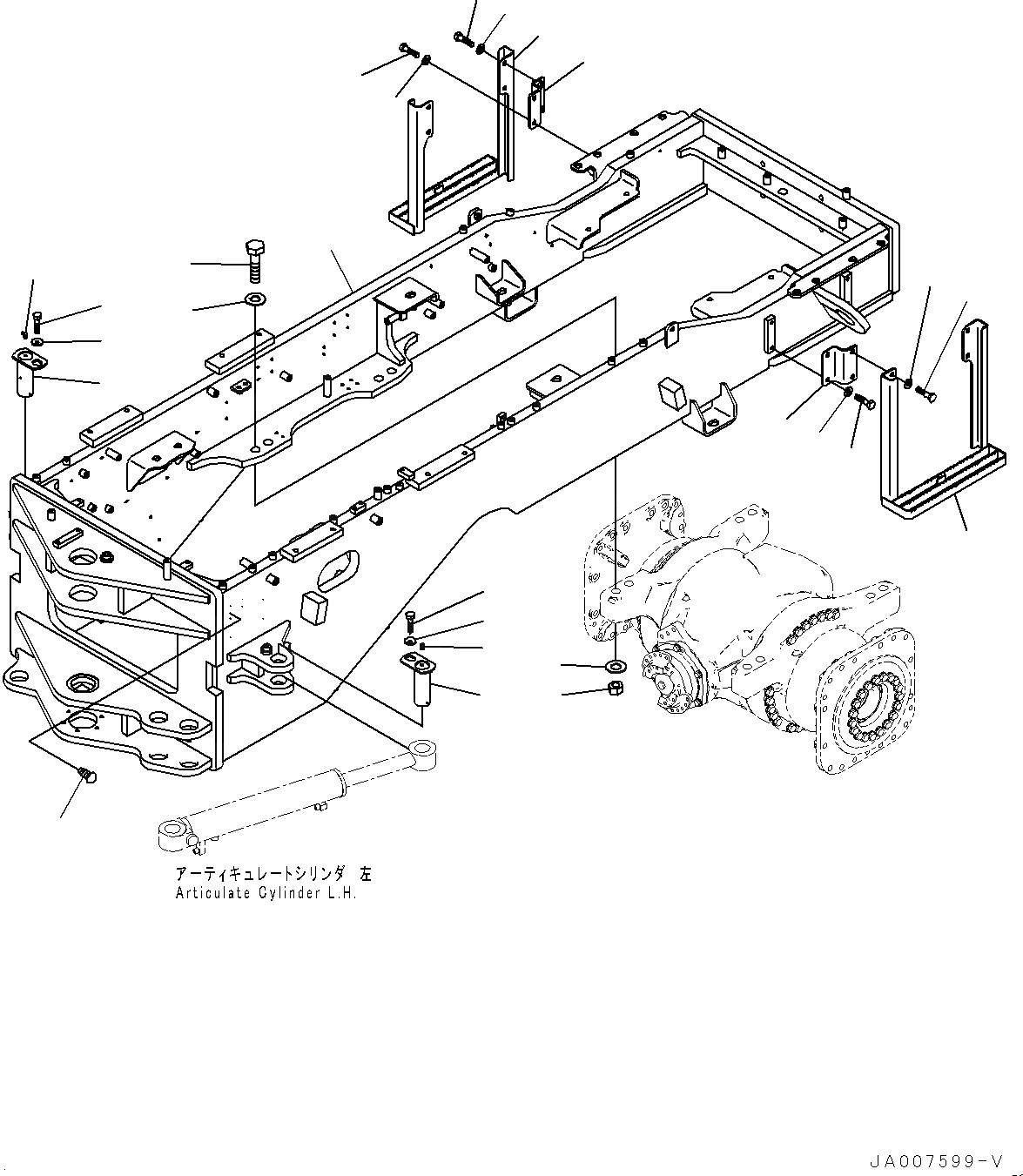 Схема запчастей Komatsu GD675-5 - ЗАДН. РАМА (№-) ЗАДН. РАМА