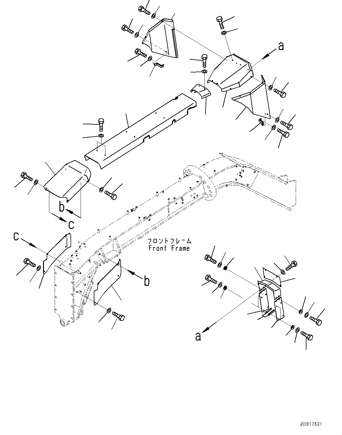 Схема запчастей Komatsu GD675-5 - ПЕРЕДН. РАМА COVER, ПЕРЕДН. КРЫШКА(№-) ПЕРЕДН. РАМА COVER