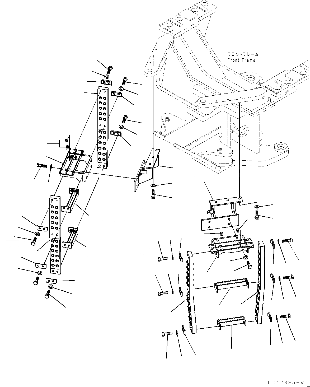 Схема запчастей Komatsu GD675-5 - ЛЕСТНИЦА (№-) ЛЕСТНИЦА