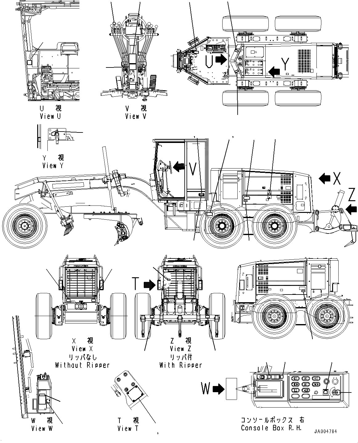 Схема запчастей Komatsu GD675-5 - МАРКИРОВКА, (/) (№-) МАРКИРОВКА, ИСПАНИЯ-АНГЛ.