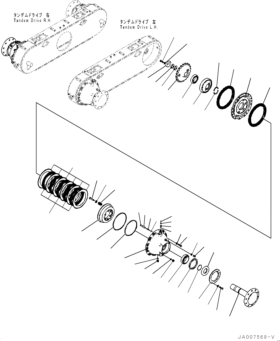 Схема запчастей Komatsu GD655-5 - ЗАДН. МОСТ, СДВОЕНН., B ПРИВОД (№-) ЗАДН. МОСТ, NON ДИФФЕРЕНЦ. ТИП