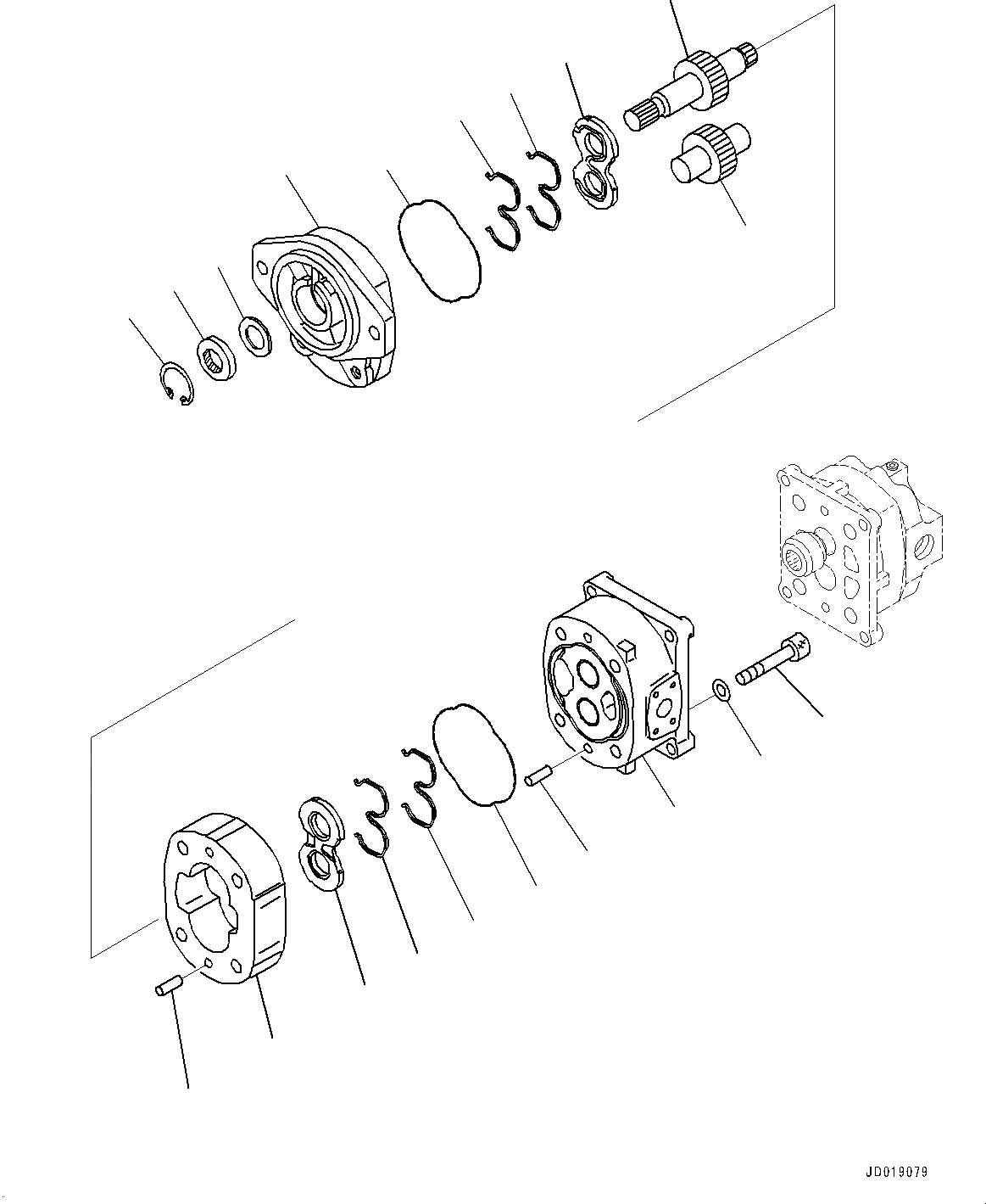 Схема запчастей Komatsu GD655-5 - ГИДР. НАСОС., НАСОС ТРАНСМИССИИ (№-) ГИДР. НАСОС., С ЗАДН. МОСТ, бЛОК. ДИФФЕРЕНЦИАЛА ТИП