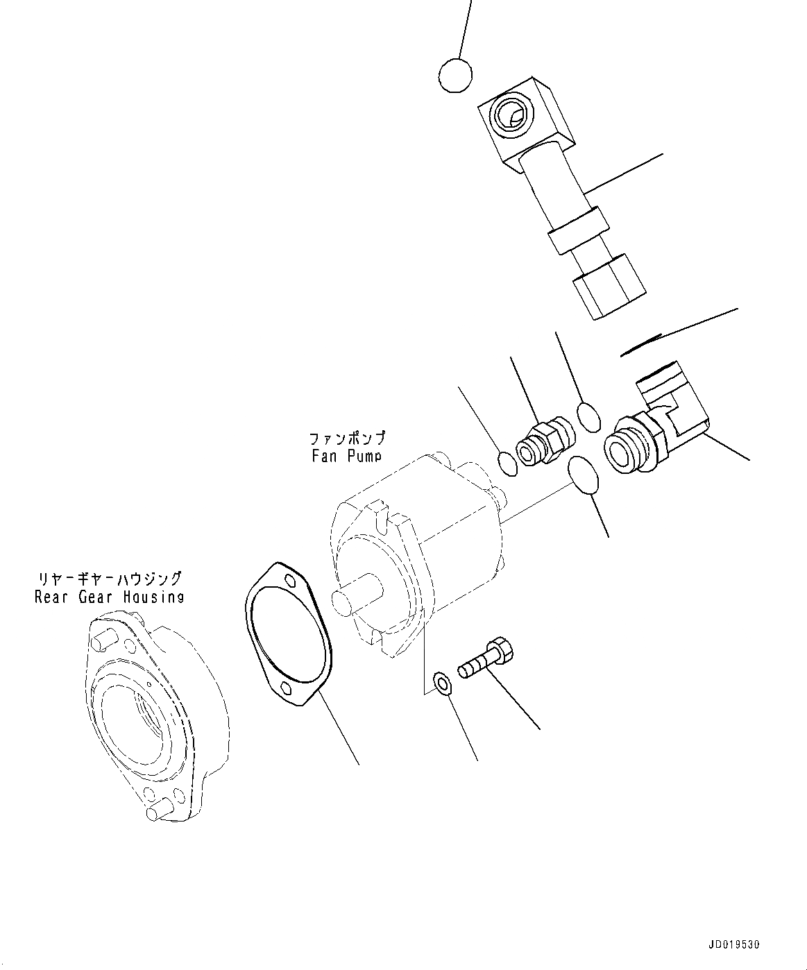 Схема запчастей Komatsu GD655-5 - ГИДР. НАСОС., ВЕНТИЛЯТОР ОХЛАЖДЕНИЯ НАСОС КОМПОНЕНТЫ (№-) ГИДР. НАСОС., С ЗАДН. МОСТ, бЛОК. ДИФФЕРЕНЦИАЛА ТИП