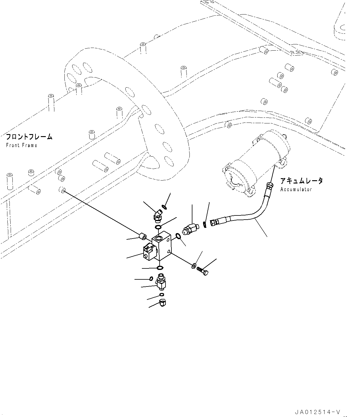 Схема запчастей Komatsu GD655-5 - ПЕРЕДН. РАМА КЛАПАН, КОНТРОЛЬНЫЙ КЛАПАН(№-) ПЕРЕДН. РАМА КЛАПАН, С ОТВАЛ АККУМУЛЯТОР, D MACHINE УПРАВЛ-Е