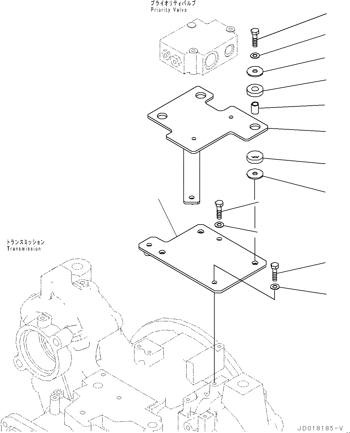 Схема запчастей Komatsu GD655-5 - ГИДРОЛИНИЯ, ПОРШЕНЬ НАСОС КОМПОНЕНТЫ (№-) ГИДРОЛИНИЯ, С РЫХЛИТЕЛЕМ, СЕКЦ. КЛАПАН
