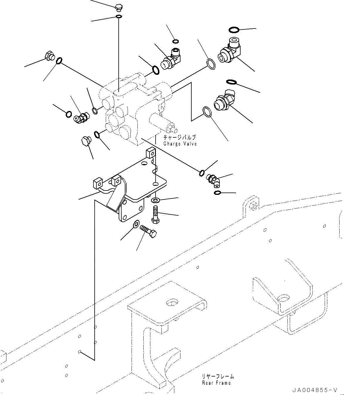 Схема запчастей Komatsu GD655-5 - ГИДРОЛИНИЯ, ЗАГРУЗОЧН. КЛАПАН КОМПОНЕНТЫ (№-) ГИДРОЛИНИЯ, С НАКАЧИВАНИЕ ШИН КОМПЛЕКТ