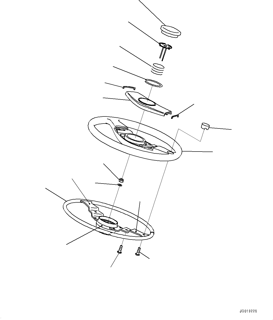 Схема запчастей Komatsu GD655-5 - ОСНОВН. КОНСТРУКЦИЯ, РУЛЕВОЕ КОЛЕСО (№-) ОСНОВН. КОНСТРУКЦИЯ, С ВЫСОК. ЕМК. ПЕЧКА