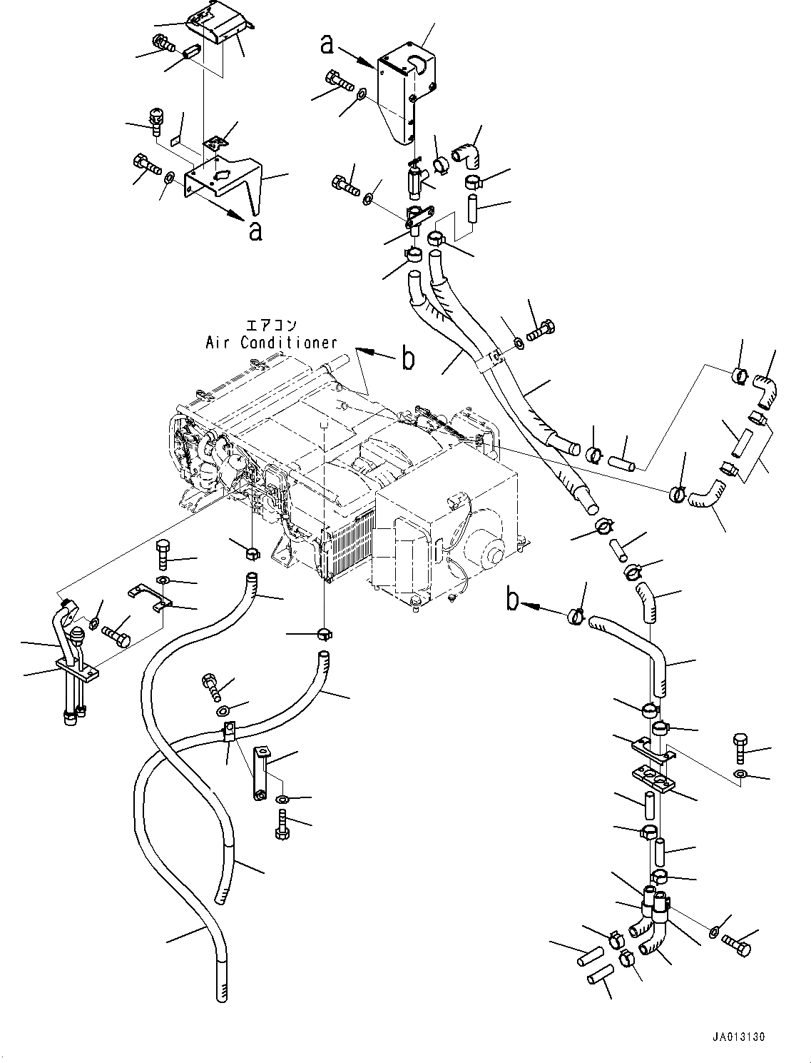 Схема запчастей Komatsu GD655-5 - ОСНОВН. КОНСТРУКЦИЯ, ТРУБКИ КОНДИЦИОНЕРА (№-) ОСНОВН. КОНСТРУКЦИЯ, С СЕКЦ. КЛАПАН, KOMTRAX, GPRS