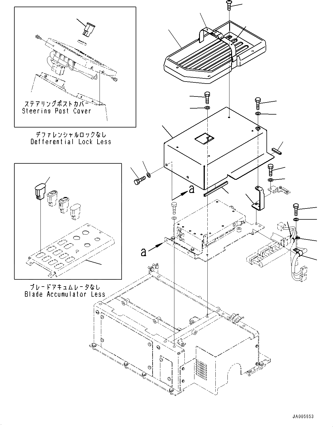 Схема запчастей Komatsu GD655-5 - ОСНОВН. КОНСТРУКЦИЯ, КОНТРОЛЛЕР КРЫШКА(№-) ОСНОВН. КОНСТРУКЦИЯ, С СЕКЦ. КЛАПАН, БЕЗ KOMTRAX