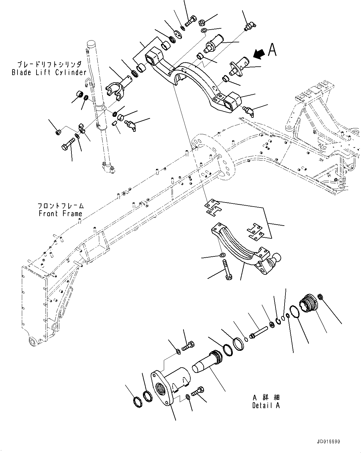 Схема запчастей Komatsu GD655-5 - ОТВАЛ И CIRCLE ПОДЪЕМ (№-) ОТВАЛ И CIRCLE ПОДЪЕМ