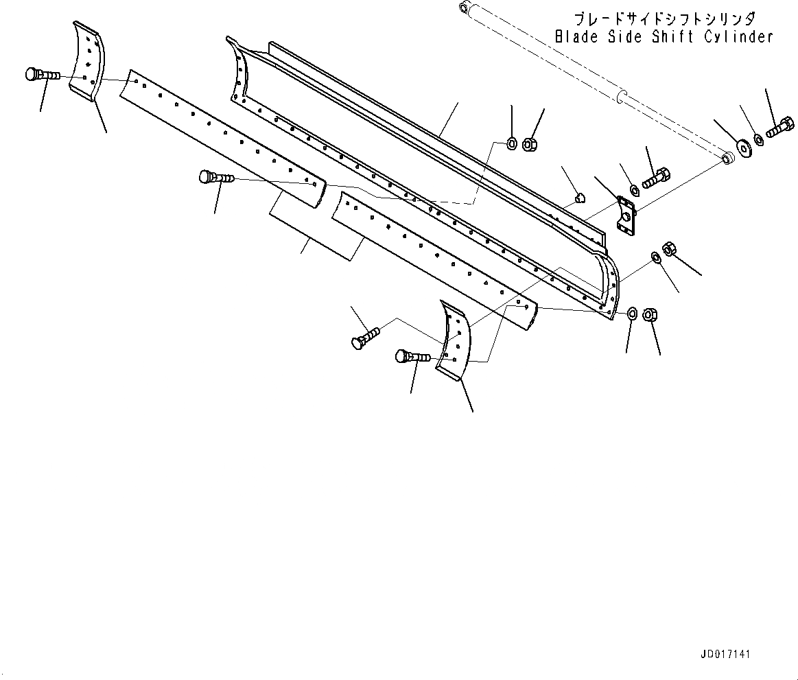 Схема запчастей Komatsu GD655-5 - ОТВАЛ (№-) ОТВАЛ, .7M ШИР., HI-CARBON, КРОМКА HEIGHT MM