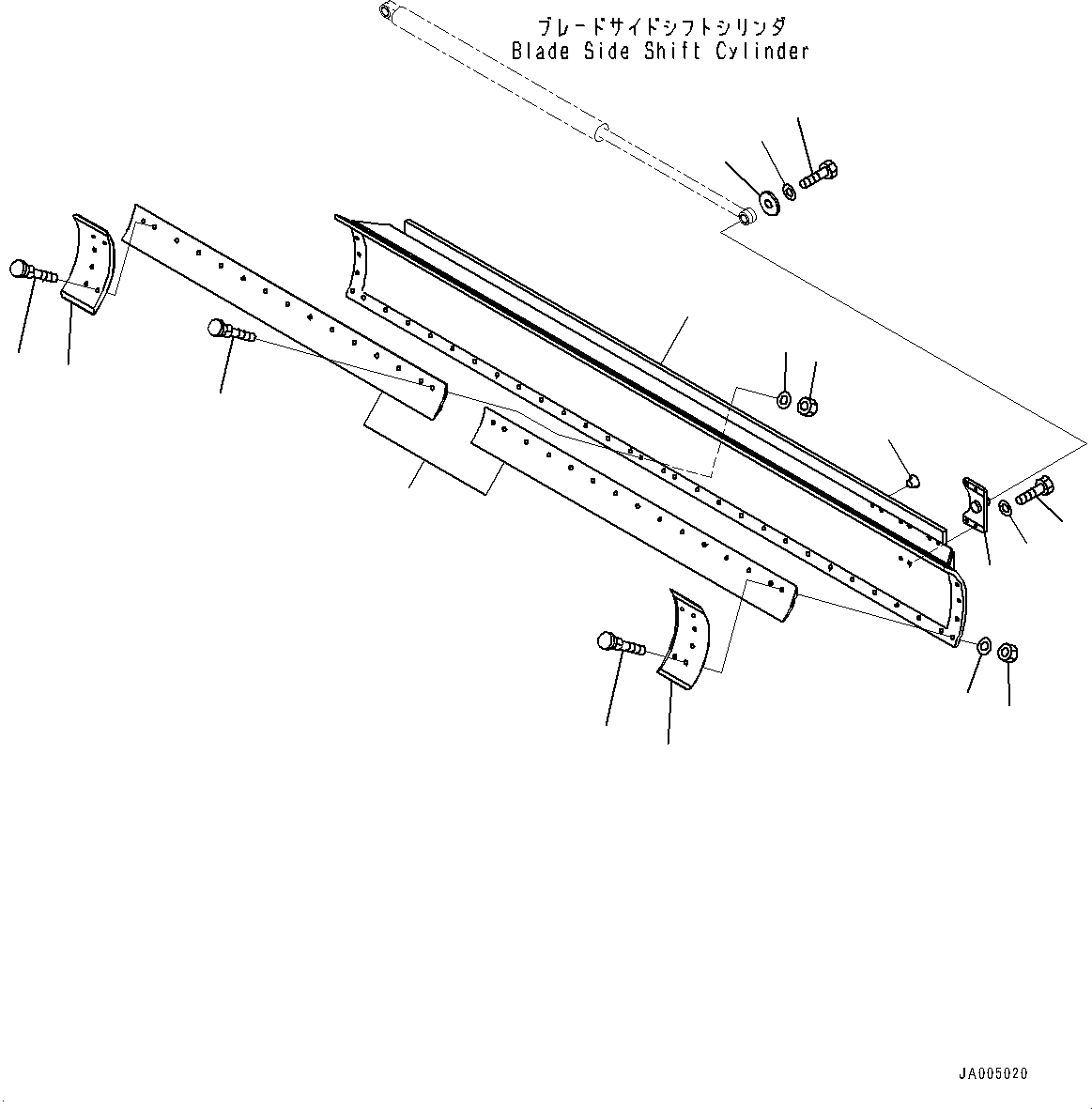 Схема запчастей Komatsu GD655-5 - ОТВАЛ (№-) ОТВАЛ, .M ШИР., 9MM THICKNESS, OVERLAY, КРОМКА HEIGHT MM