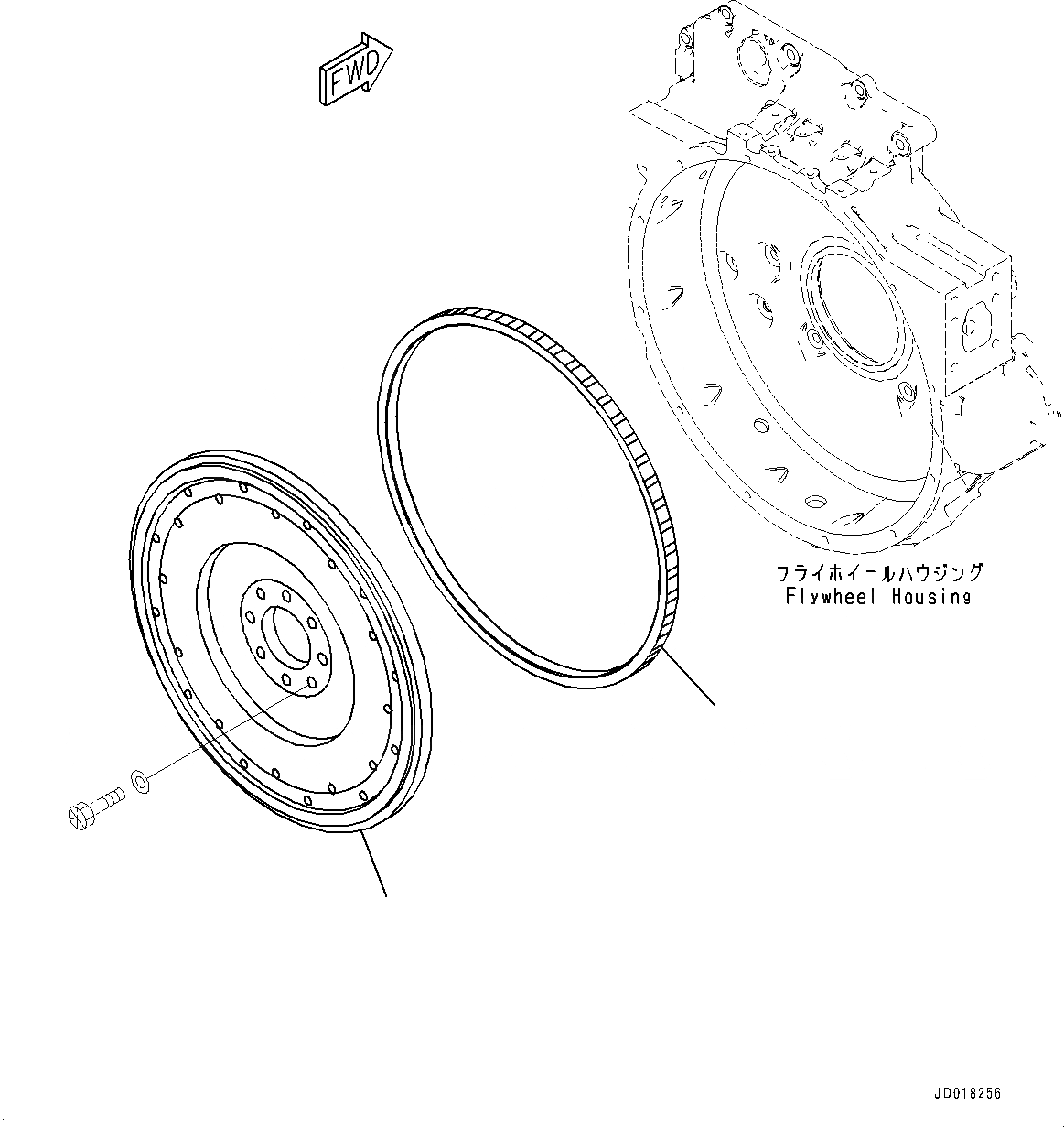 Схема запчастей Komatsu SAA6D107E-1CC - ПЕРЕДН. ПРИВОД КРЫШКА(№7-) ПЕРЕДН. ПРИВОД COVER