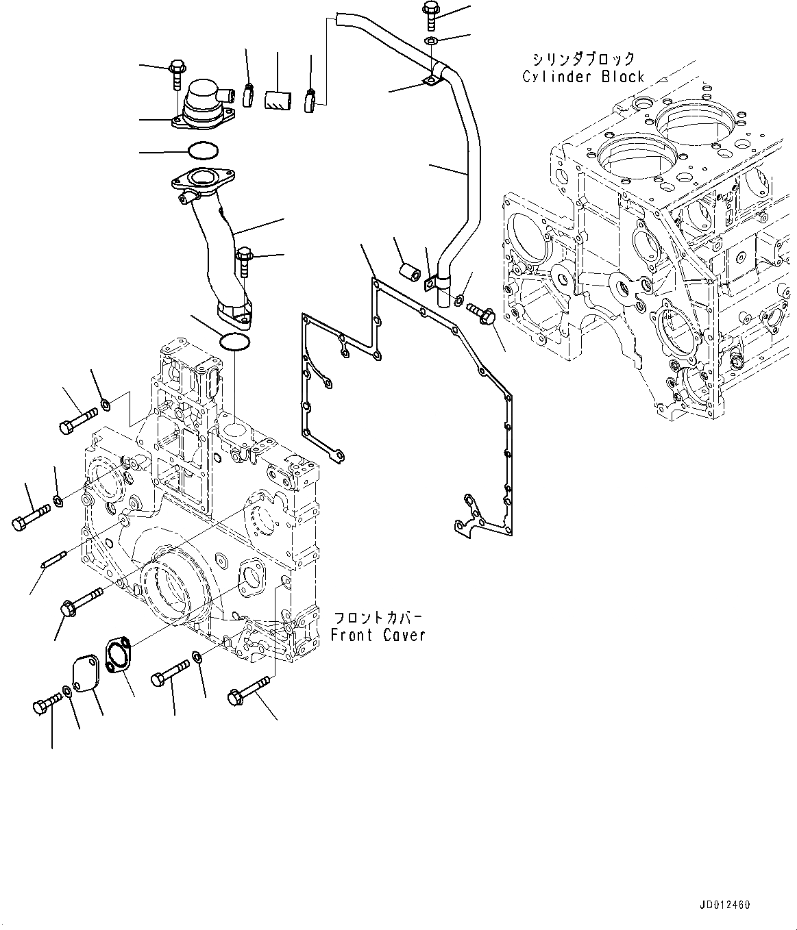 Схема запчастей Komatsu SAA6D140E-5AH - ЭЛЕМЕНТЫ ПЕРЕДН. КРЫШКИ (№-) ЭЛЕМЕНТЫ ПЕРЕДН. КРЫШКИ