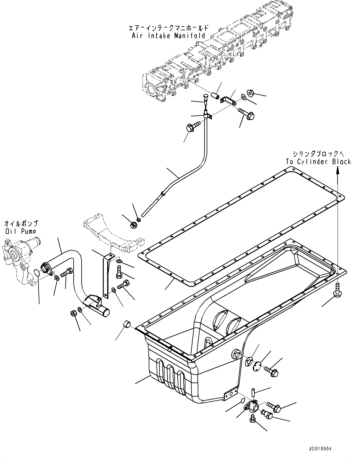 Схема запчастей Komatsu SAA6D140E-5AH - ПОДДОН ДВИГ-ЛЯ (№-) ПОДДОН ДВИГ-ЛЯ