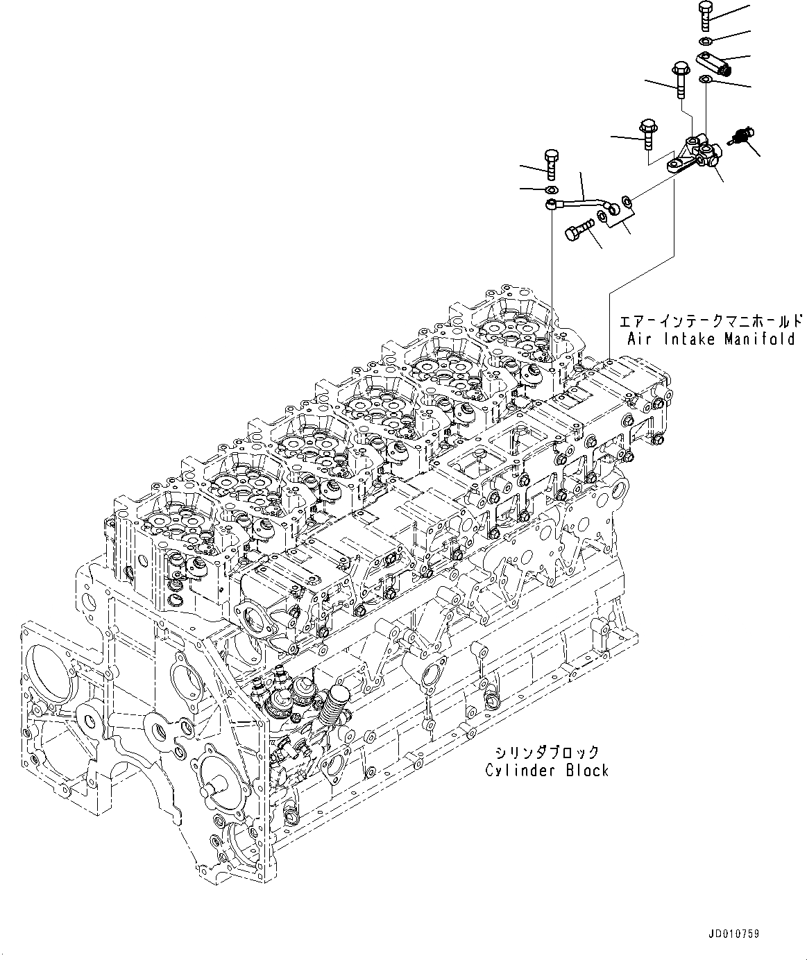 Схема запчастей Komatsu SAA6D140E-5AH - ВОЗВРАТ ТОПЛИВА (№-) ВОЗВРАТ ТОПЛИВА