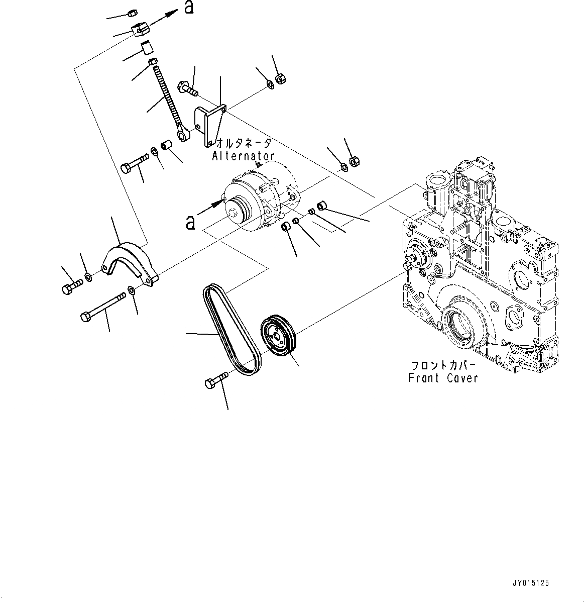 Схема запчастей Komatsu SAA6D140E-5AH - ГЕНЕРАТОР, КРЕПЛЕНИЕ (№-) ГЕНЕРАТОР, 7AMP